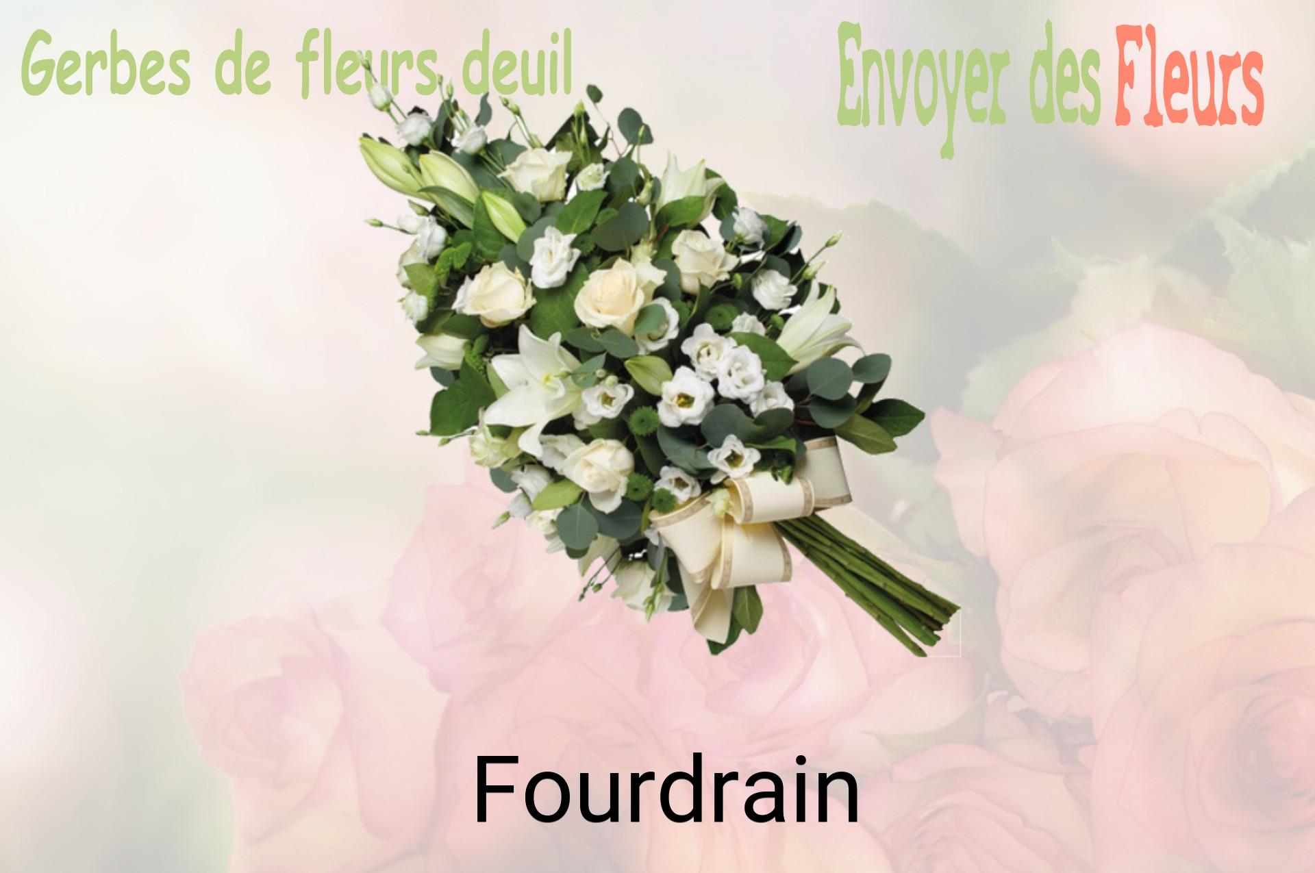 Gerbe de fleurs de deuil livrée à Fourdrain